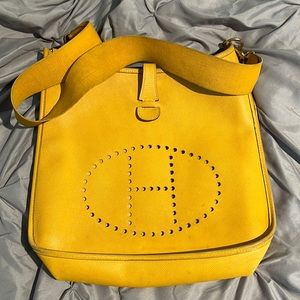 Hermès Evelyne GM Jaune Yellow Epsom Gold Hardware
